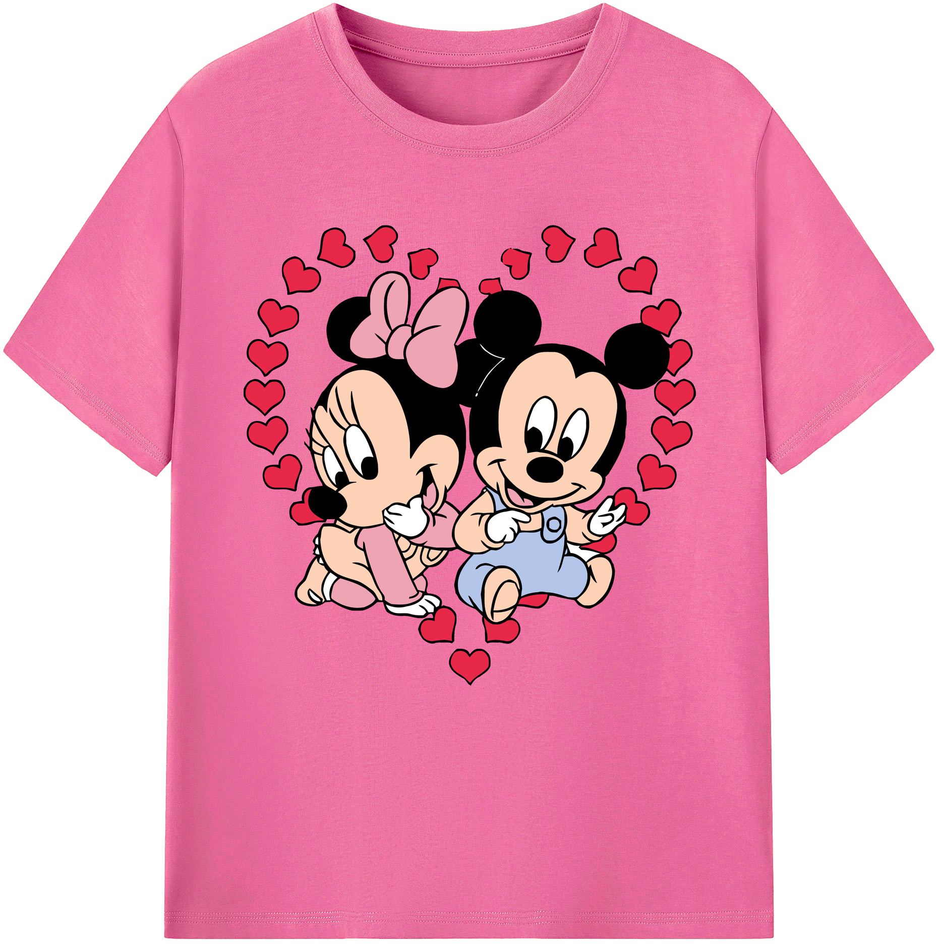 （画像用） ミッキーマウス Mickey Mouse レディースカジュアルプリントTシャツ（綿100％）
